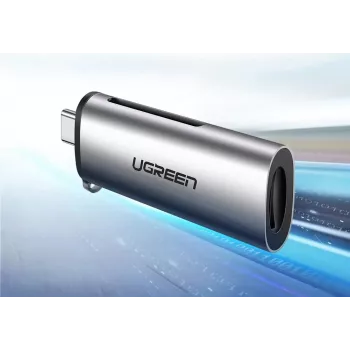 Ugreen 50704 kortelių skaitytuvas USB 3.2 Gen 1 (3.1 Gen 1) Type-C pilkas