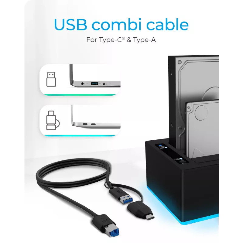 ICY BOX IB-127CL-U3 USB 3.2 Gen 1 (3.1 Gen 1) Type-B Juoda
