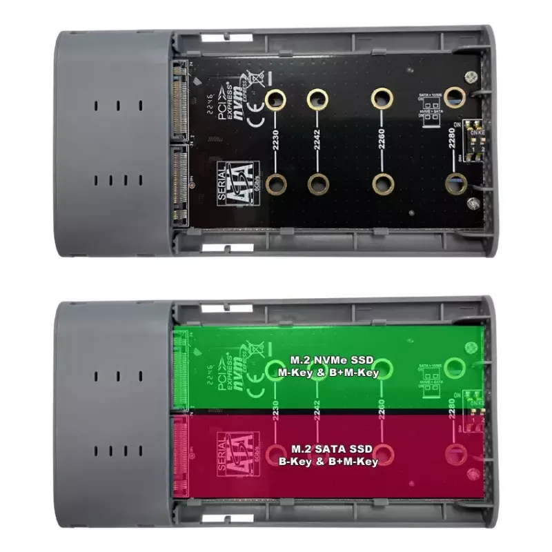 SSD korpusas LC-Power LC-DOCK-C-M2 2 M.2 diskams 10 Gbit/s antracito