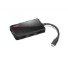 Doko stotelė nešiojamiesiems kompiuteriams Lenovo GX91M73945, laidinė USB 3.2 Gen 1 Type-C, juoda, 4K Ultra HD