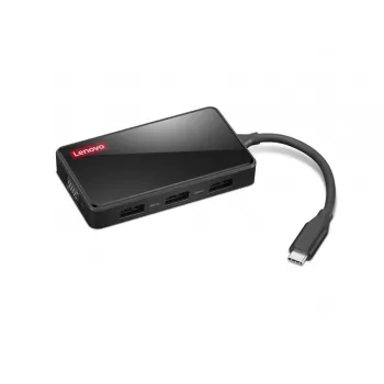 Doko stotelė nešiojamiesiems kompiuteriams Lenovo GX91M73945, laidinė USB 3.2 Gen 1 Type-C, juoda, 4K Ultra HD