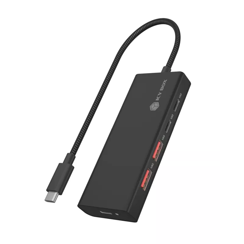 ICY BOX IB-HUB1436-CPD laidinis USB 3.2 Gen 2 (3.1 Gen 2) Type-A juodas