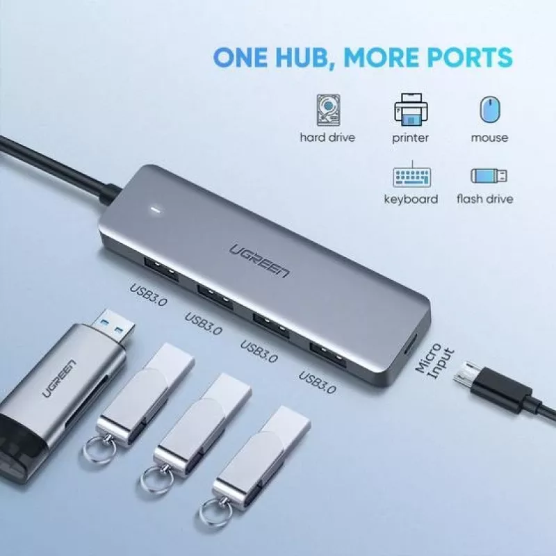 Ugreen 70336 sąsajos šakotuvas USB 3.2 Gen 1 (3.1 Gen 1) Type-C 5000 Mbit/s