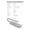 Ugreen 70336 sąsajos šakotuvas USB 3.2 Gen 1 (3.1 Gen 1) Type-C 5000 Mbit/s