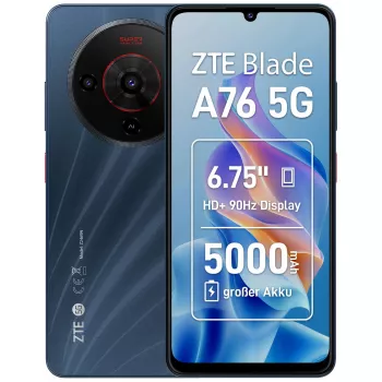 Išmanusis telefonas ZTE Blade A76 5G 6,75 col. 6 GB 128 GB juoda