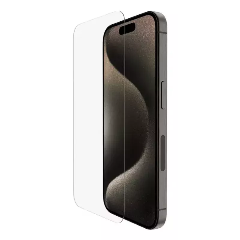 Ekrano apsauga Belkin ScreenForce, skirta iPhone 16 Pro, antibakterinė, atspari smūgiams ir įbrėžimams