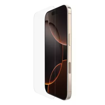 Ekrano apsauga Belkin ScreenForce, skirta iPhone 16 Pro, antibakterinė, atspari smūgiams ir įbrėžimams