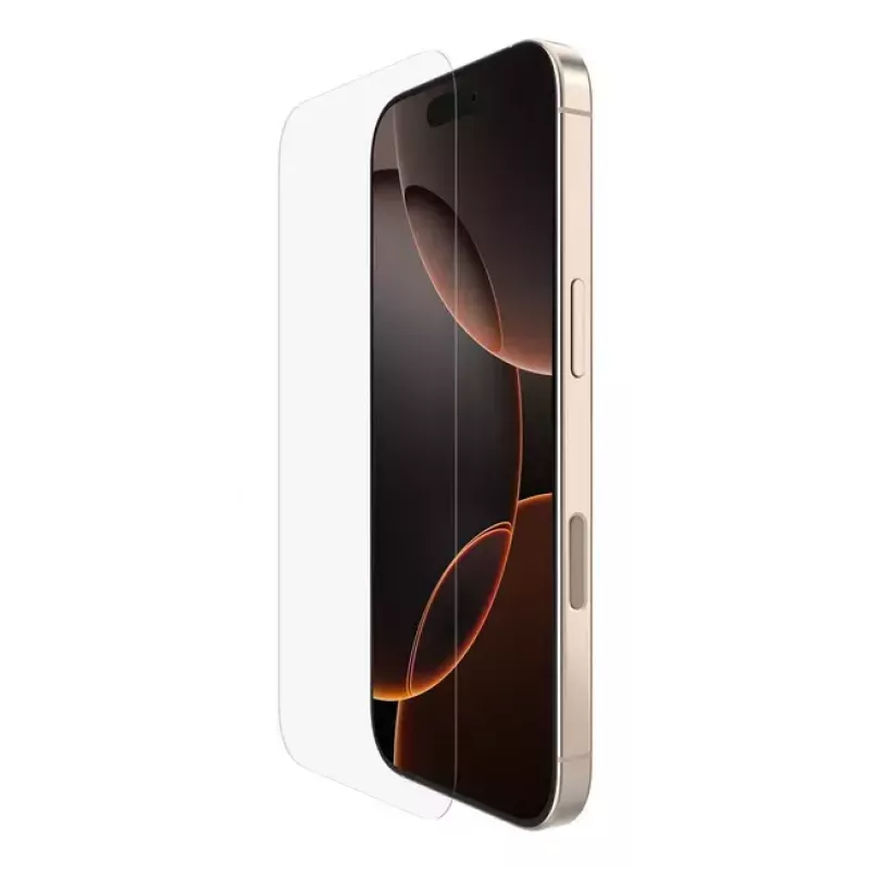 Ekrano apsauga Belkin ScreenForce, skirta iPhone 16 Pro, antibakterinė, atspari smūgiams ir įbrėžimams