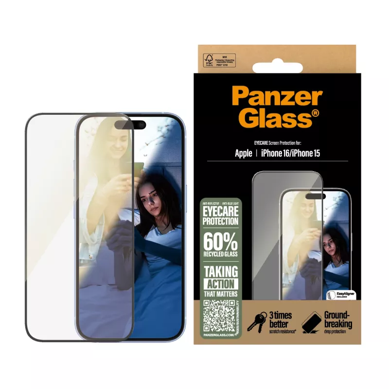 „EyeCare“ ekrano apsauga „PanzerGlass“, skirta „iPhone '24 6.1 inch („Ultra-Wide Fit“)