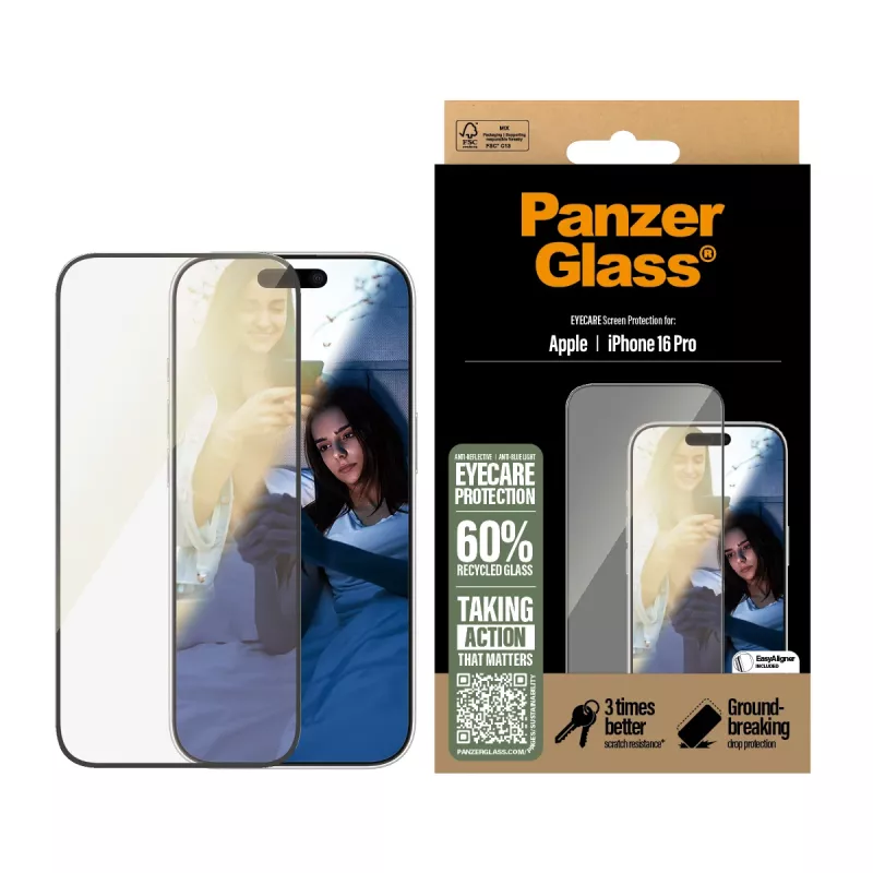 PanzerGlass EyeCare ekrano apsauga iPhone '24 6.3 col. Pro Ultra-Wide Fit