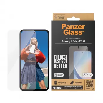 PanzerGlass® ekrano apsauga Samsung Galaxy A35 5G | Itin platus pritaikymas su EasyAligner