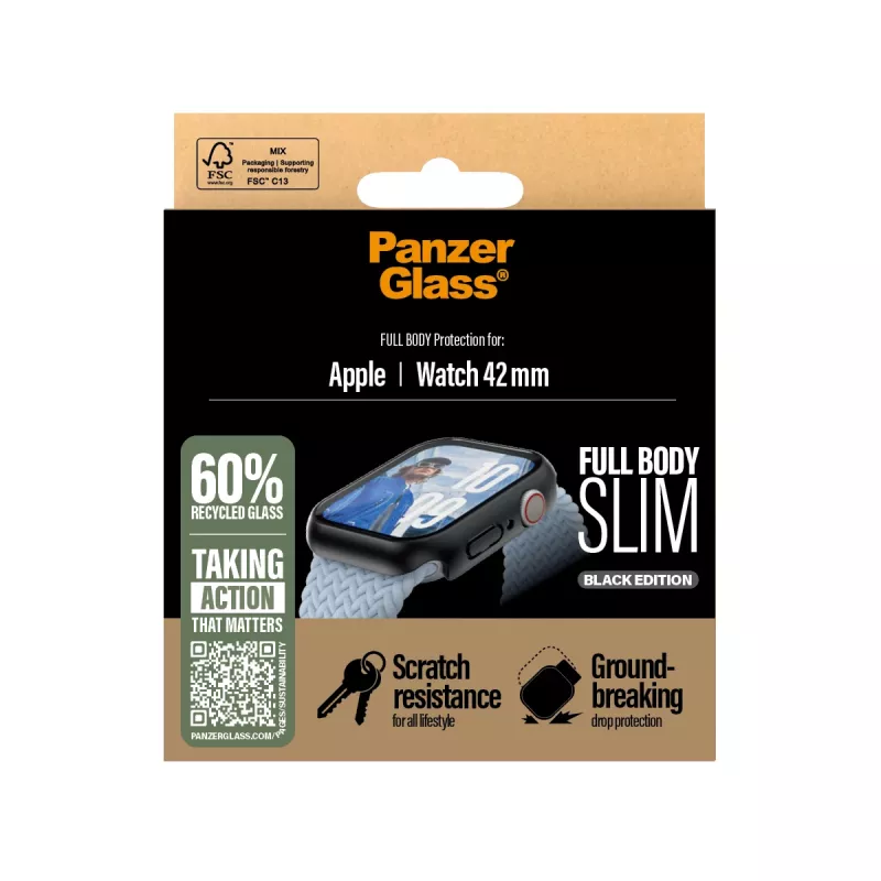 Ekrano apsauga PanzerGlass Snappie Full Body plonas Juoda Apple Watch Series 10 42mm