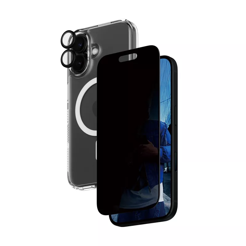 “PanzerGlass” 3-in-1 privatumo apsaugos rinkinys “iPhone '24” 6,1