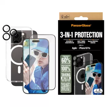 3-in-1 apsaugos rinkinys PanzerGlass iPhone '24 6.3 col. Pro