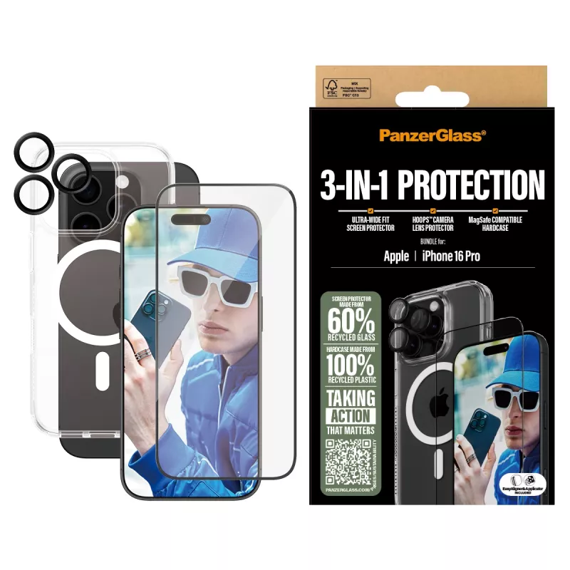3-in-1 apsaugos rinkinys PanzerGlass iPhone '24 6.3 col. Pro