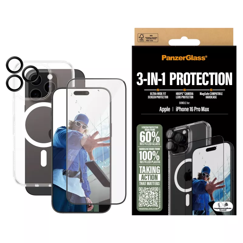 PanzerGlass ® 3-in-1 apsaugos rinkinys iPhone 16 Pro Max