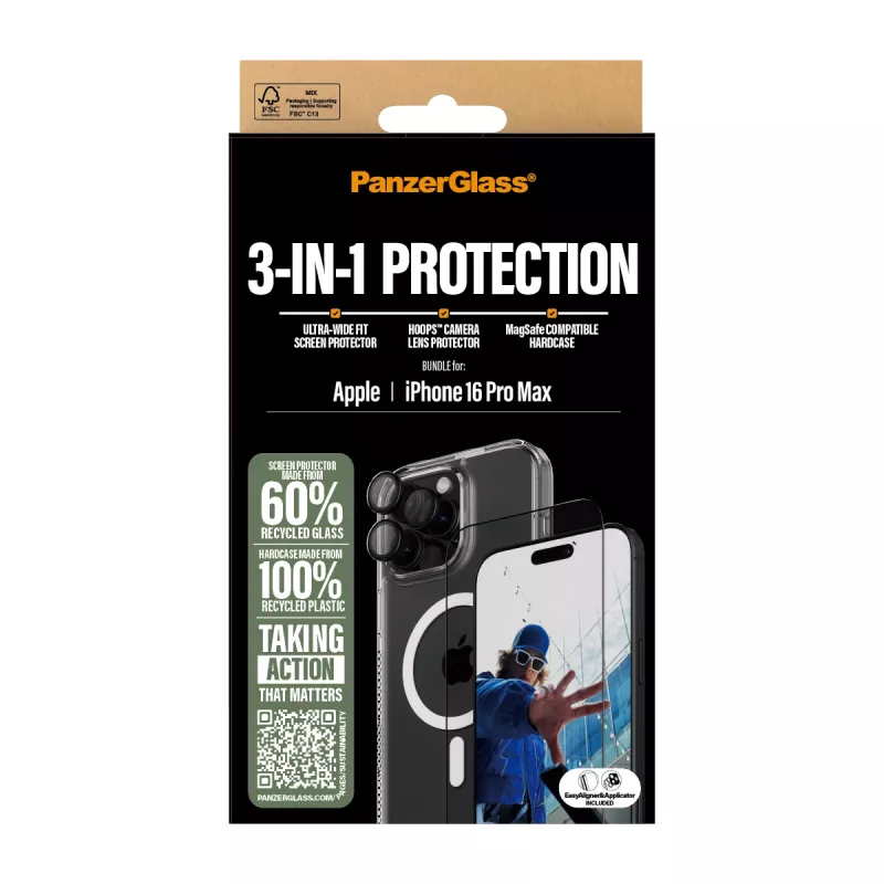 PanzerGlass ® 3-in-1 apsaugos rinkinys iPhone 16 Pro Max