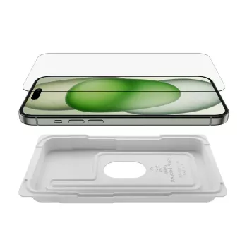 Ekrano apsauga Belkin ScreenForce, skirta iPhone 15 Plus, smūgiams ir įbrėžimams atsparus grūdintas stiklas