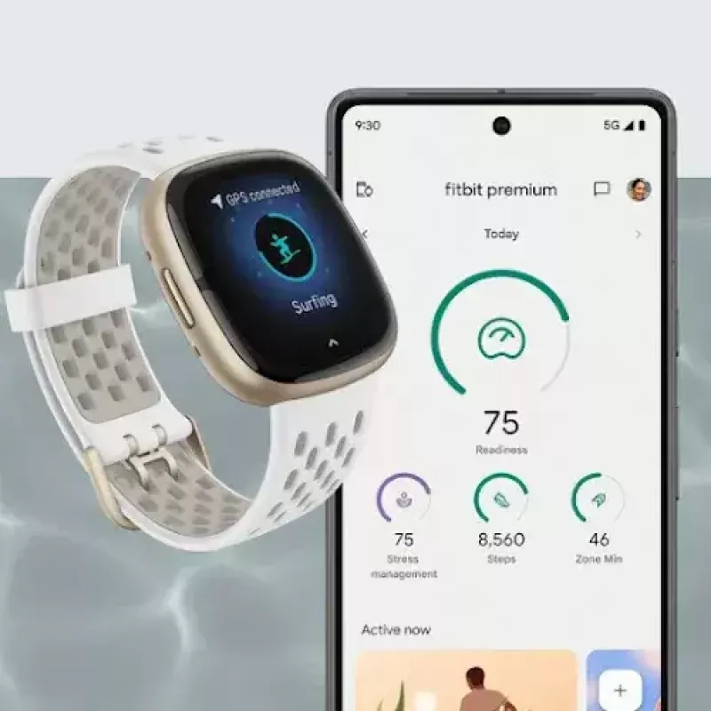 Išmanusis laikrodis „Fitbit Sense 2“ su skaitmeniniu jutikliniu ekranu, juodas