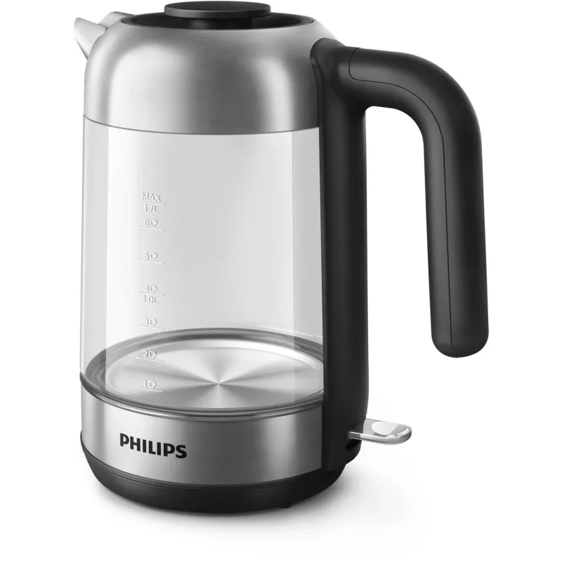 Philips 5000 serijos HD9339/80 stiklinis virdulys, 1,7 l, 2200 W, stiklas, nerūdijantis plienas, vandens lygio indikatorius, belaidis