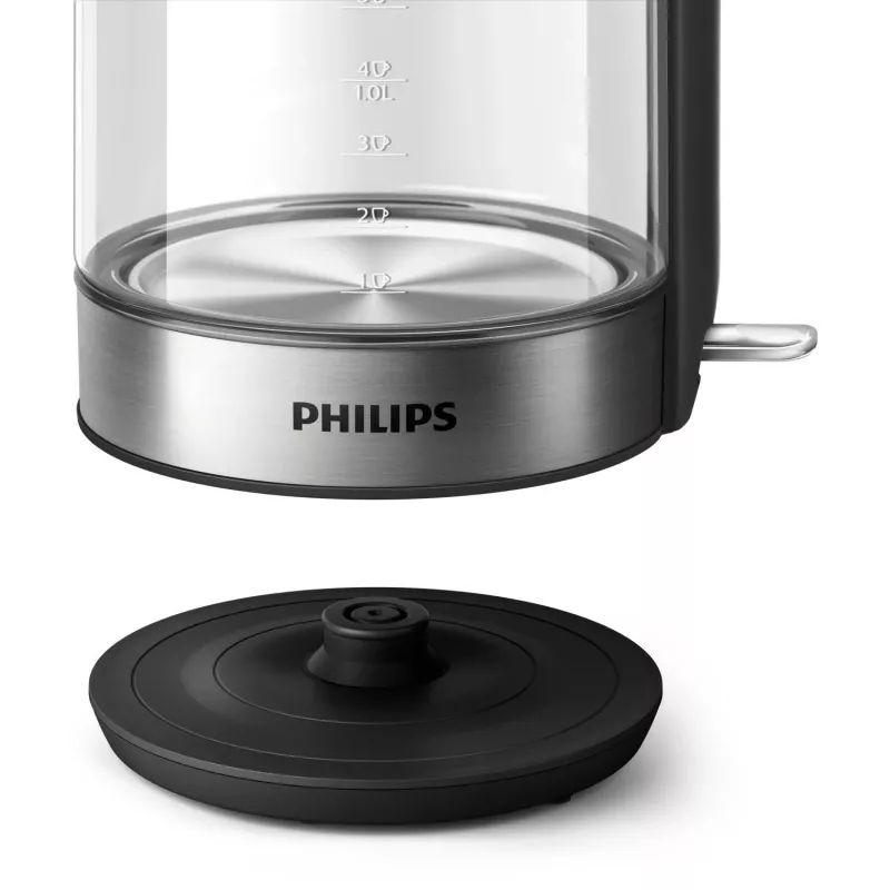 Philips 5000 serijos HD9339/80 stiklinis virdulys, 1,7 l, 2200 W, stiklas, nerūdijantis plienas, vandens lygio indikatorius, belaidis