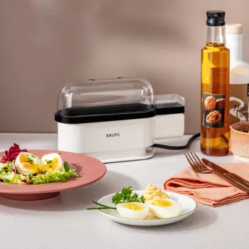 Kiaušinių virimo aparatas Krups EG2341 3 kiaušinių talpa 300 W juoda balta