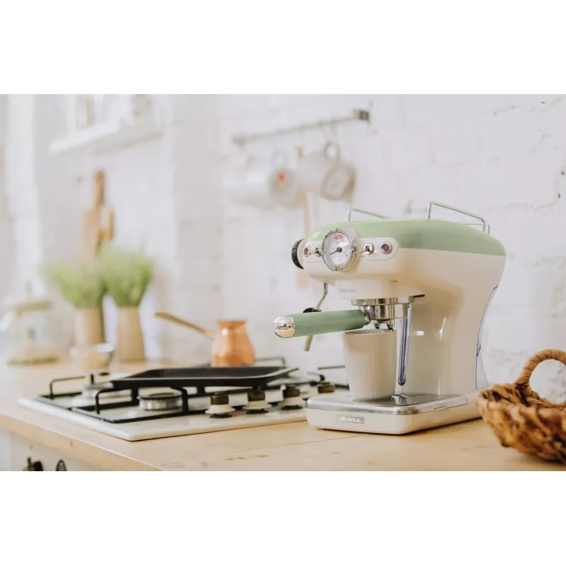 Ariete 1389 Vintage Espresso kavos aparatas – espreso kavos aparatas maltai kavai arba E.S.E. kapsulėms, pastelinės žalios spalvos