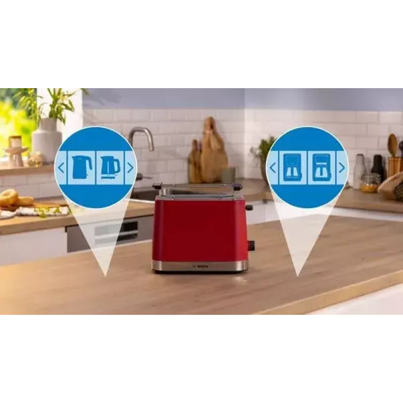 Bosch TAT4M224 skrudintuvas 2 riekėms 950 W raudonas nerūdijantis plienas