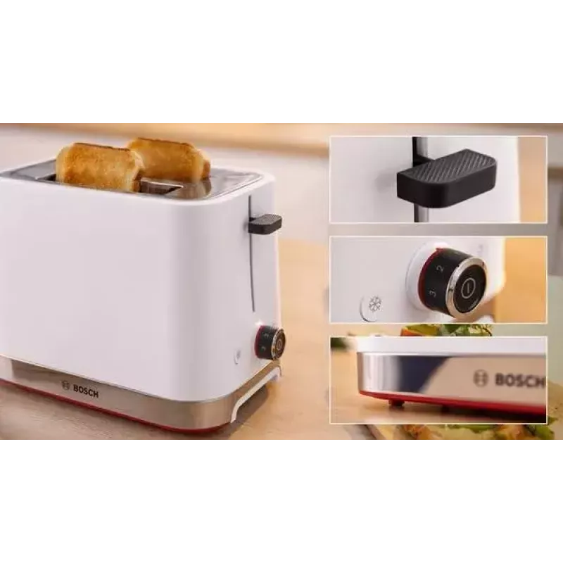 Skrudintuvas Bosch TAT4M221 2 riekėms 950 W Baltas Nerūdijantis plienas