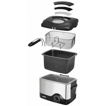 Unold 58615 gruzdintuvė Vienas Laisvai stovinti 1200 W Giluminė gruzdintuvė Juoda, Nerūdijantis plienas