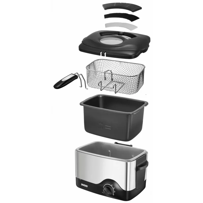 Unold 58615 gruzdintuvė Vienas Laisvai stovinti 1200 W Giluminė gruzdintuvė Juoda, Nerūdijantis plienas