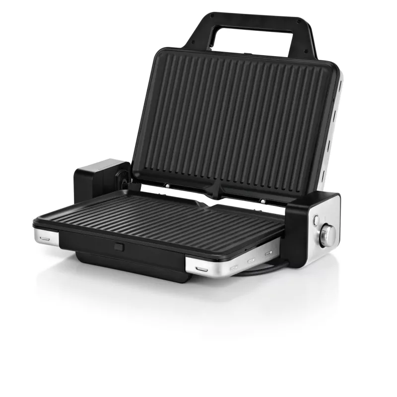 Kontaktinė kepsninė WMF Lono 0415110011 — 2100 W, reguliuojamas termostatas, plokščias kepimo paviršius, nerūdijantis plienas/juoda, stačiakampė