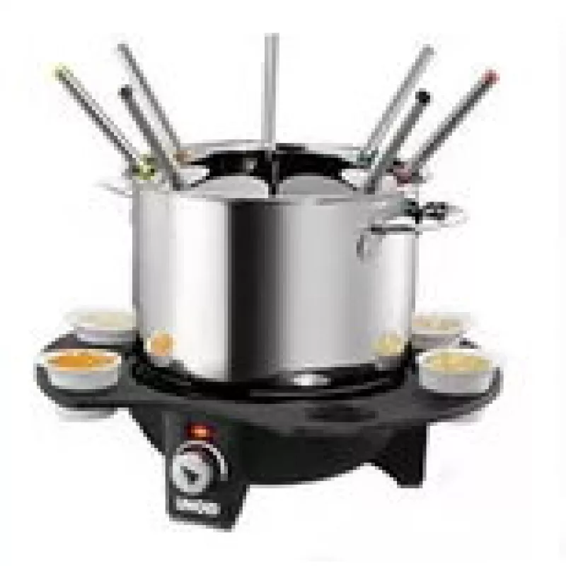 Elektrinė fondiu keptuvė Unold 48645 1,5 l 8 asmenims juoda, sidabrinė