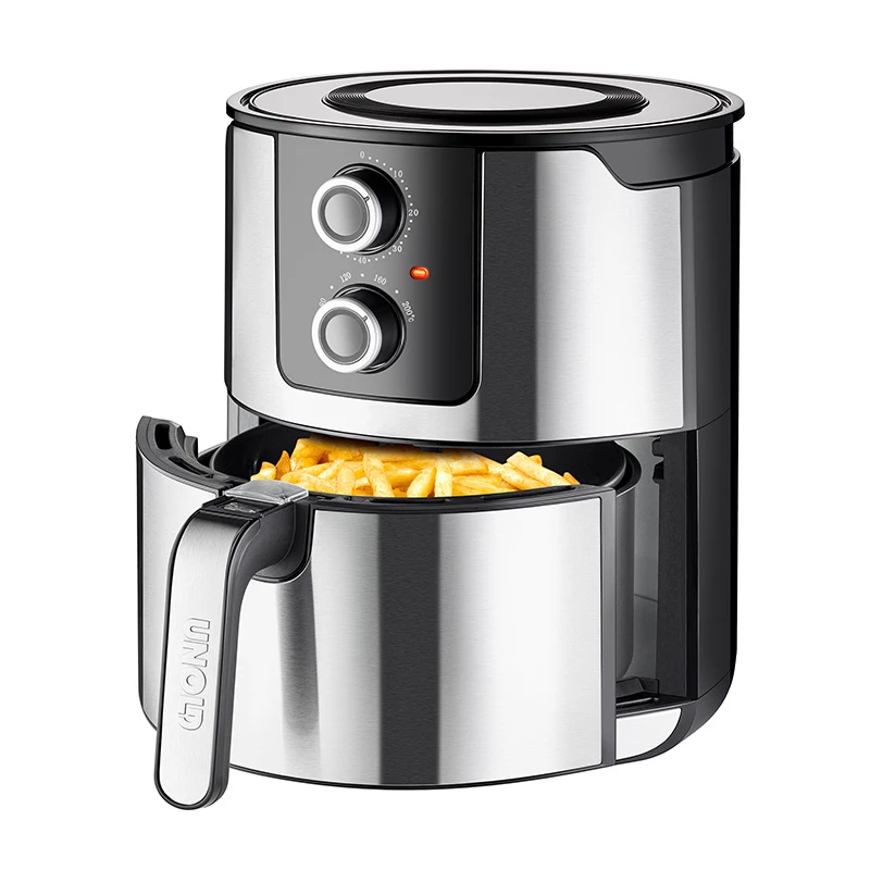 Unold 58655 gruzdintuvė Double 5 L 1400 W karšto oro gruzdintuvė Juoda, Nerūdijantis plienas