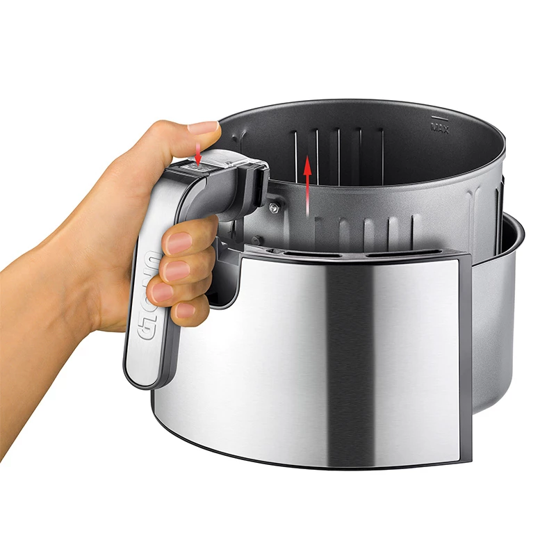 Unold 58655 gruzdintuvė Double 5 L 1400 W karšto oro gruzdintuvė Juoda, Nerūdijantis plienas