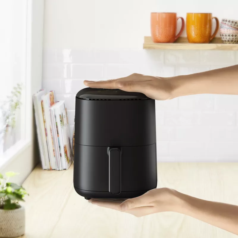 Karšto oro gruzdintuvas Tefal Easy Fry EY145810 — 3 L talpa, 1300 W, liečiamasis valdymas, LCD ekranas, juodas
