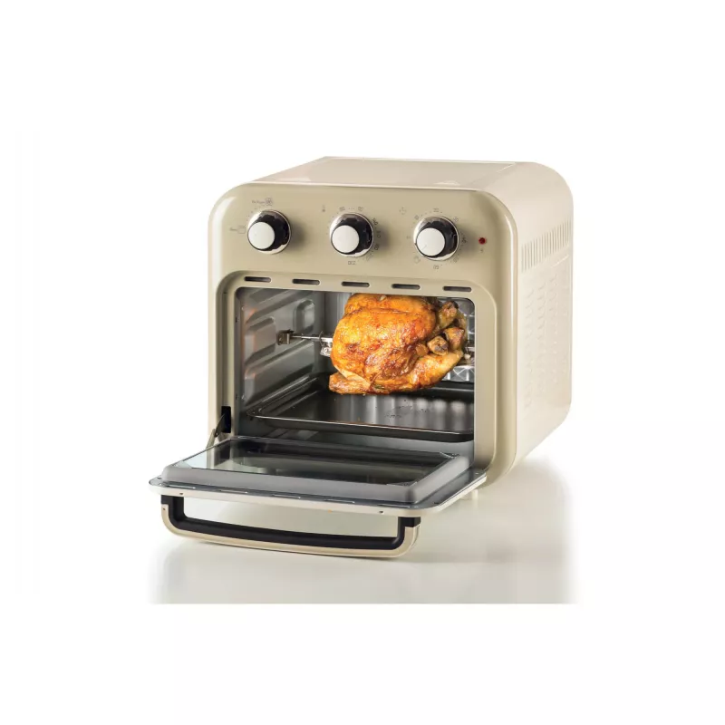 Ariete 4632 Oro gruzdintuvė ir orkaitė Vintage, 1400W, 2in1, Talpa 16L, Priedai, Laikmatis 60 min., Dvigubas stiklas, Smėlio spalvos