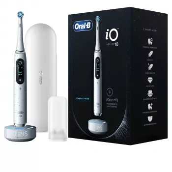 Oral-B iO Series 10 suaugusiųjų rotacinis-svyruojantis dantų šepetėlis baltas