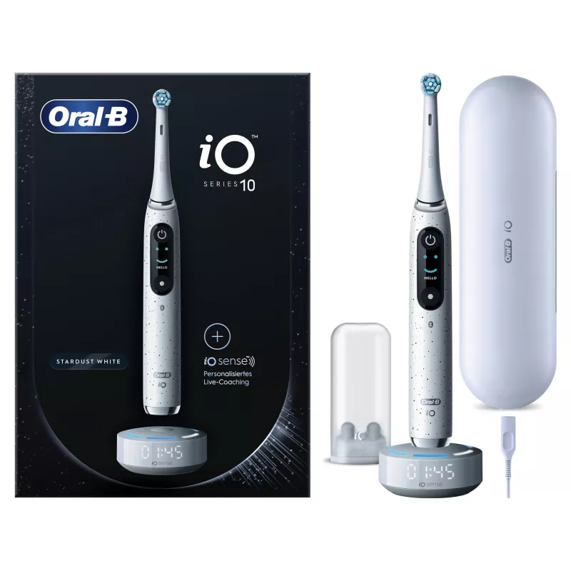 Oral-B iO Series 10 suaugusiųjų rotacinis-svyruojantis dantų šepetėlis baltas