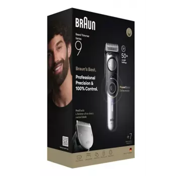 Braun BeardTrimmer 9 BT9520 barzdaskutė Baterija 52 2 cm Drėgnas ir sausas Juoda, Pilka