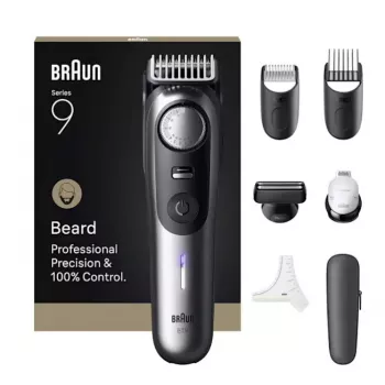 Braun BeardTrimmer 9 BT9520 barzdaskutė Baterija 52 2 cm Drėgnas ir sausas Juoda, Pilka