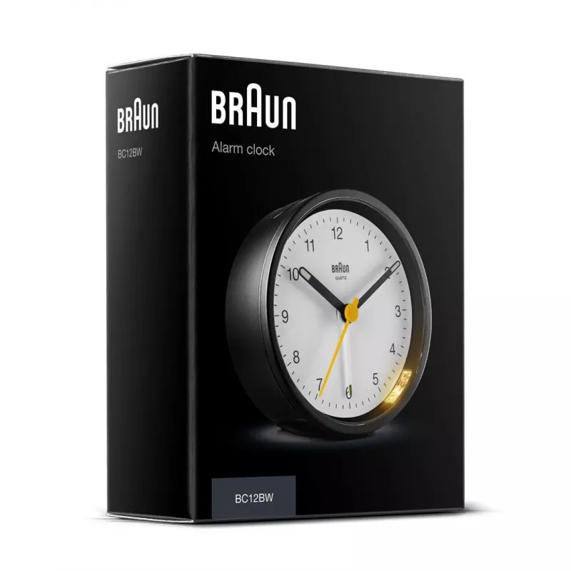 Braun BC12BW kvarcinis žadintuvas, juoda, balta