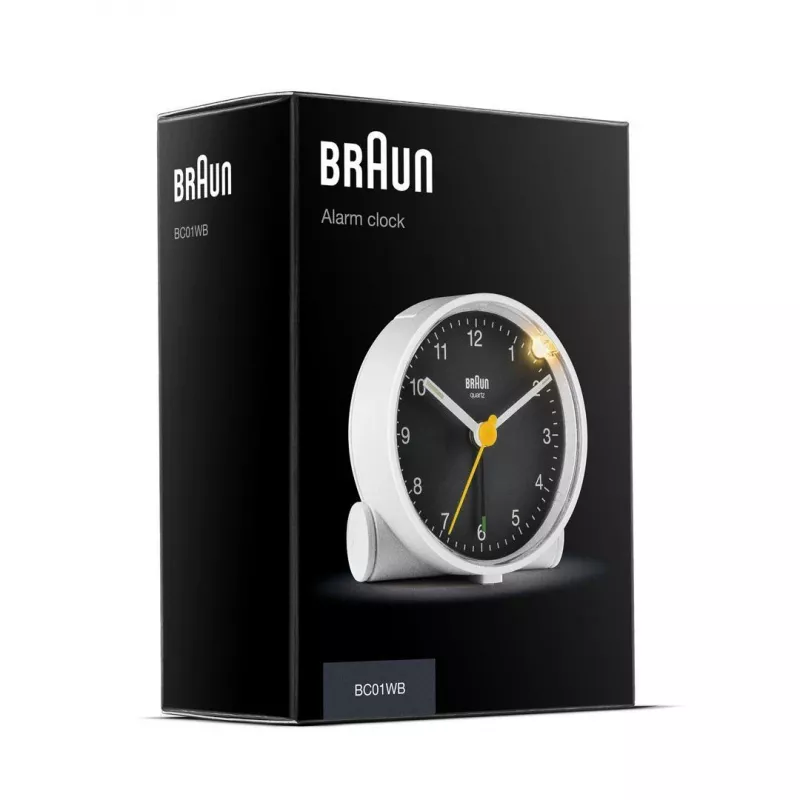Braun BC01WB kvarcinis žadintuvas, juodas, baltas