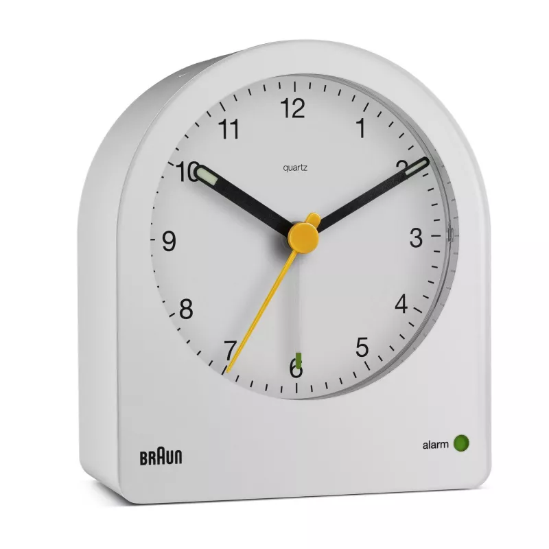 Braun BC22 kvarcinis žadintuvas baltas, geltonas