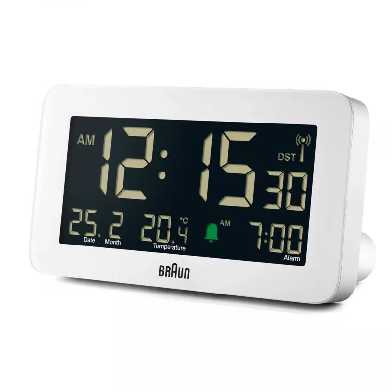 Skaitmeninis žadintuvas Braun BC10 baltas LCD foninis apšvietimas