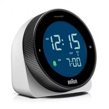 Braun BC24W-DCF sieninis/stalinis laikrodis Radijo bangomis valdomas laikrodis Stačiakampis Juoda, Balta