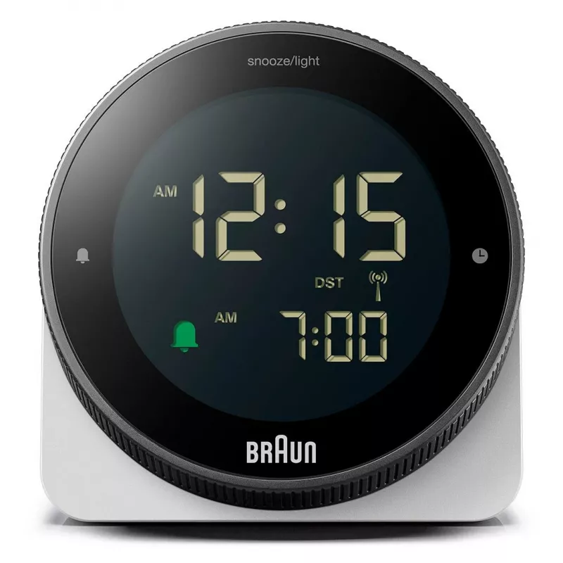 Braun BC24W-DCF sieninis/stalinis laikrodis Radijo bangomis valdomas laikrodis Stačiakampis Juoda, Balta