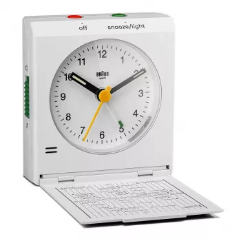 Braun BC05W sieninis/stalinis laikrodis Analginis laikrodis Stačiakampis Baltas