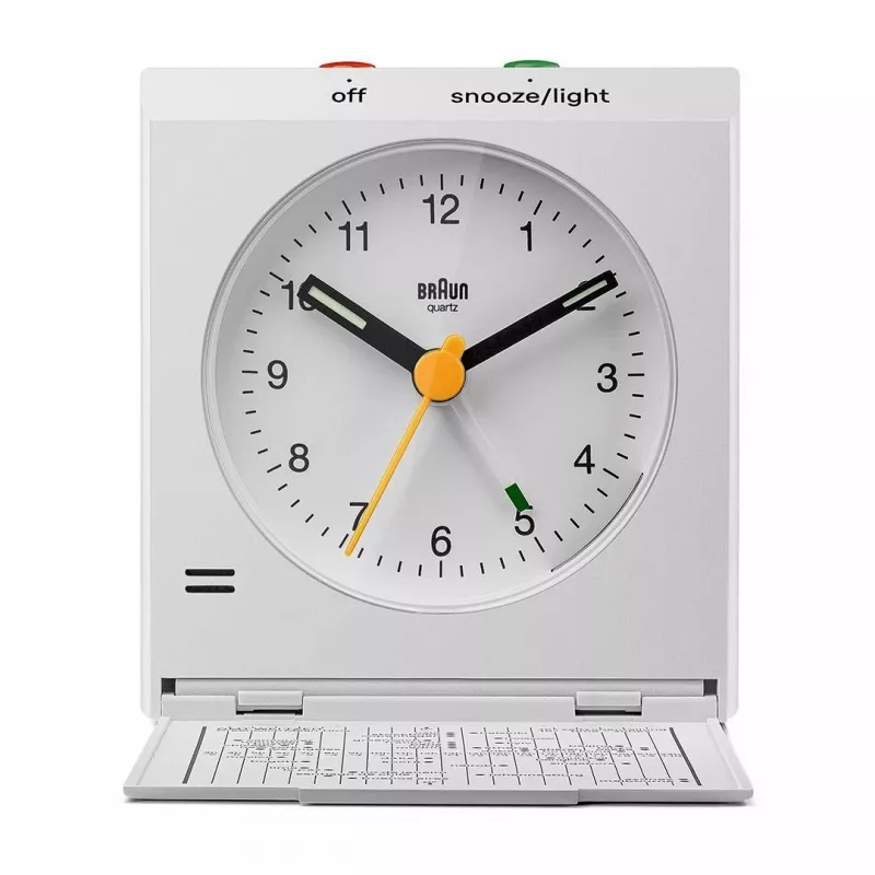 Braun BC05W sieninis/stalinis laikrodis Analginis laikrodis Stačiakampis Baltas