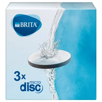 Vandens filtro diskas BRITA MicroDisc, aktyvuota kokoso kevalų anglis, filtruoja daleles ≥15 µm, pakuotėje 3 vnt.